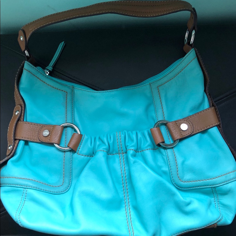 Teal Leather Tiganello Handbag